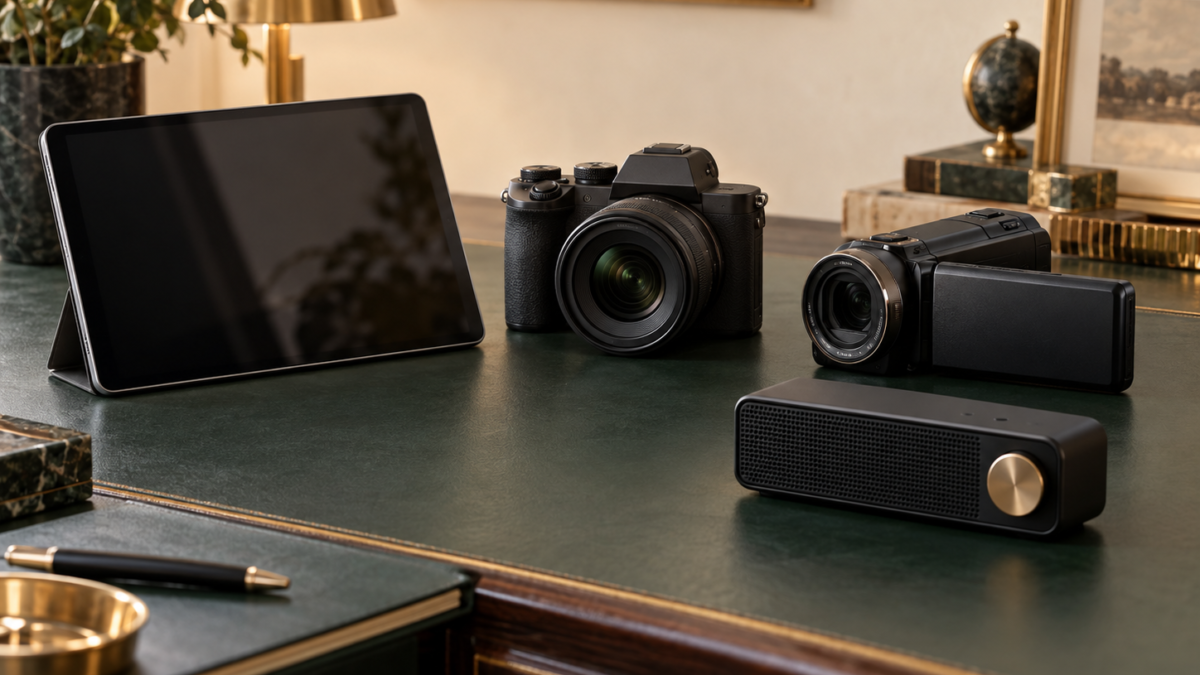 カメラとタブレット、デジタル機器